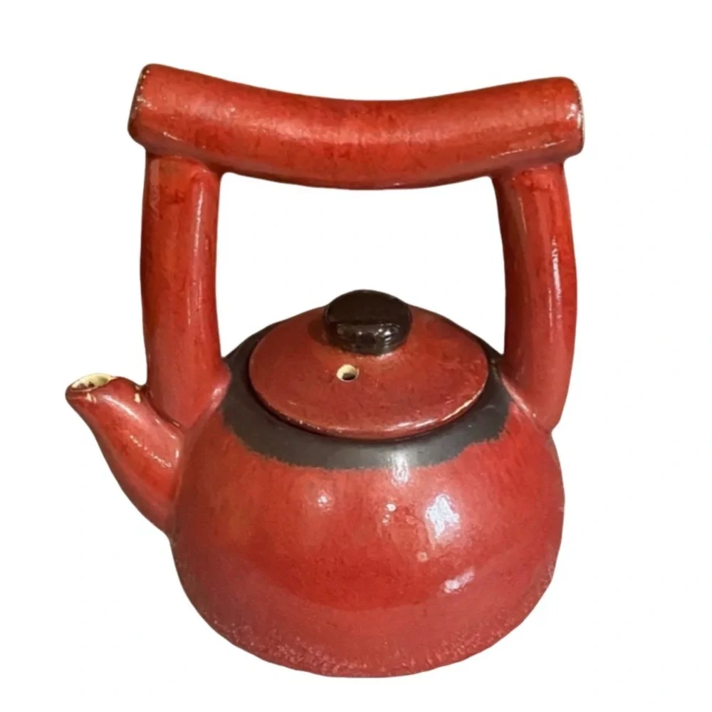Pier 1 Shanghai Earthenware Teapot. Asian inspired, Antique “Chippy” Style.
